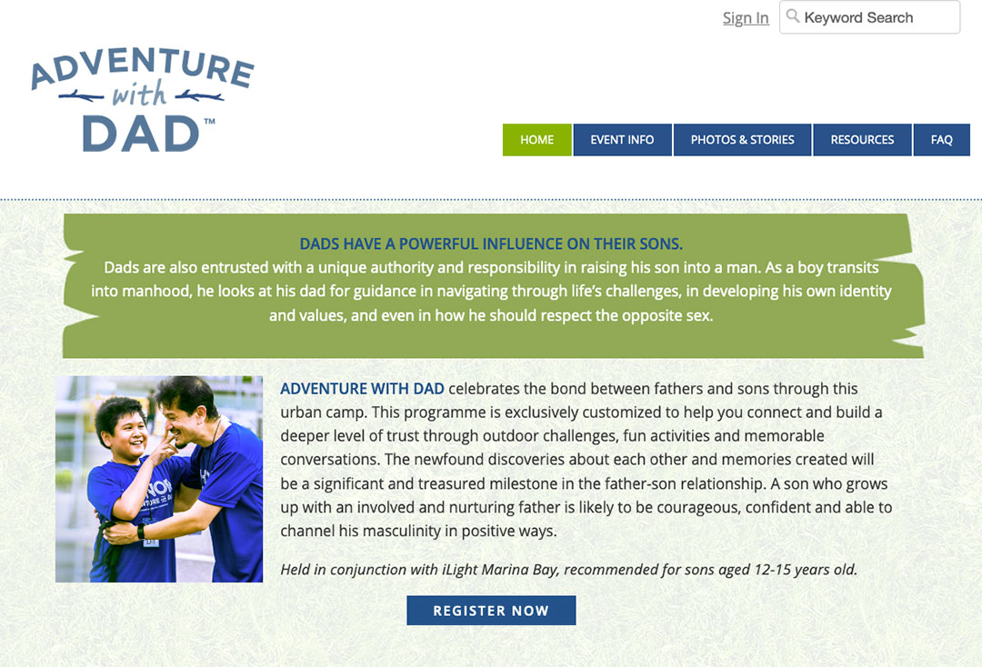 AdventureWithDad-3 Adventure with Dad Sign Up microsite